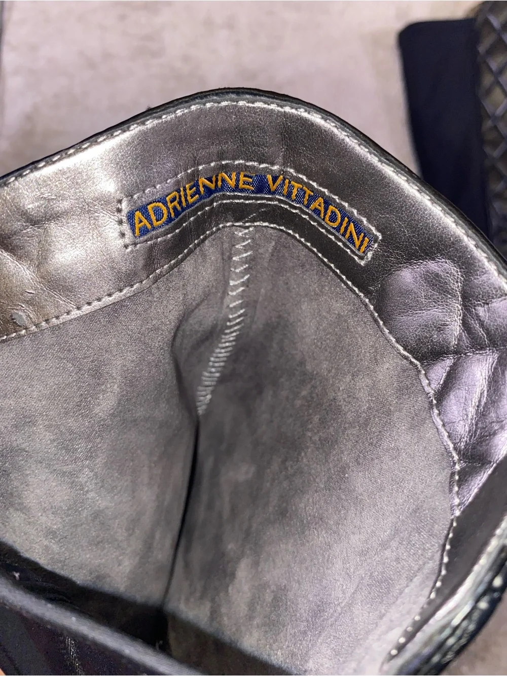 Adrienne Vittadini Black Quilted  Riding Boots size 9